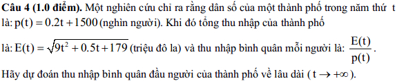 Đề thi giữa học kỳ II môn Toán lớp 11 có đáp án