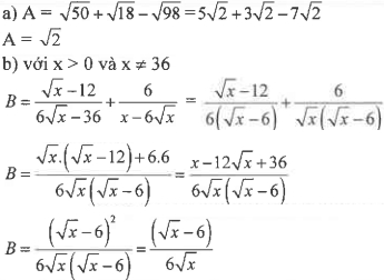 Đáp án đề thi vào lớp 10 môn Toán