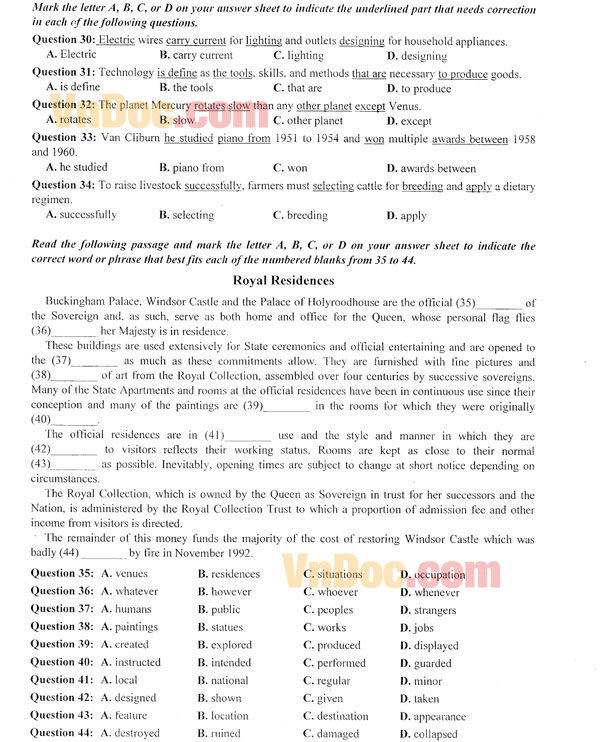 Đề thi thử Đại học năm 2016 môn Tiếng Anh     