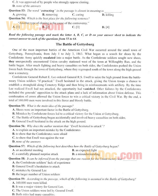 Đề thi thử Đại học năm 2016 môn Tiếng Anh     