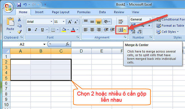 Cách gộp nhiều ô trong excel Thao tác cơ bản với các ô và vùng trên Excel