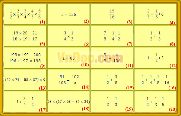 Luyện thi Violympic Toán lớp 4 vòng 17 Luyện thi Violympic Toán lớp 4 vòng 17