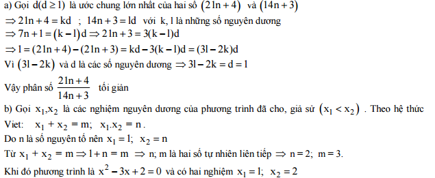 Đáp án đề tuyển sinh vào lớp 10 môn Toán