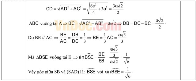Đáp án đề thi giữa học kì 2 môn Toán lớp 11