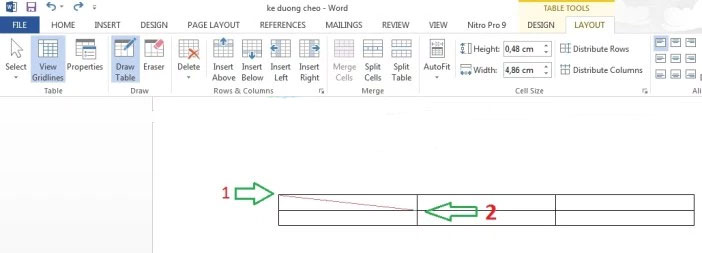 Cách kẻ đường chéo trong ô Cách kẻ đường chéo trong ô