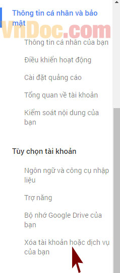 Xóa tài khoản Gmail Cách xóa tài khoản Gmail