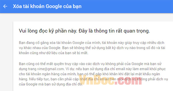 Xóa vĩnh viễn Gmail Cách xóa tài khoản Gmail