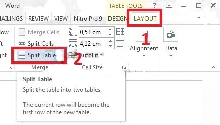 Cách tách bảng Cách tách bảng