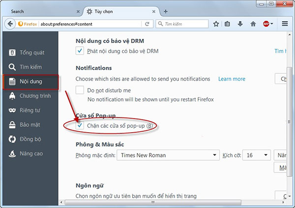Cách chặn các trang Web tự mở khi lướt Web