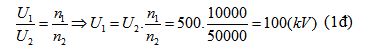 Đáp án Đề thi học kì 2 môn Vật lý lớp 9