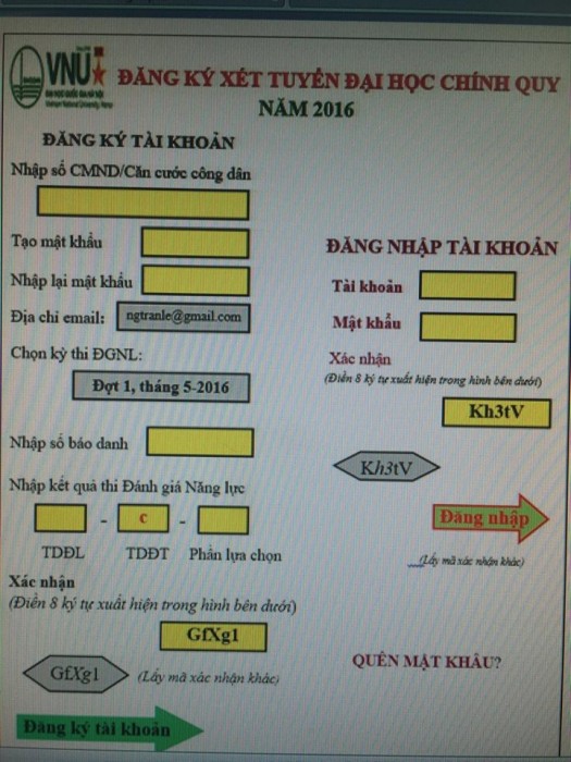 Những lưu ý khi đăng ký xét tuyển vào ĐH Quốc gia Hà Nội