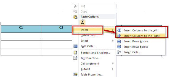 Thêm cột trong Word Thêm cột trong Word