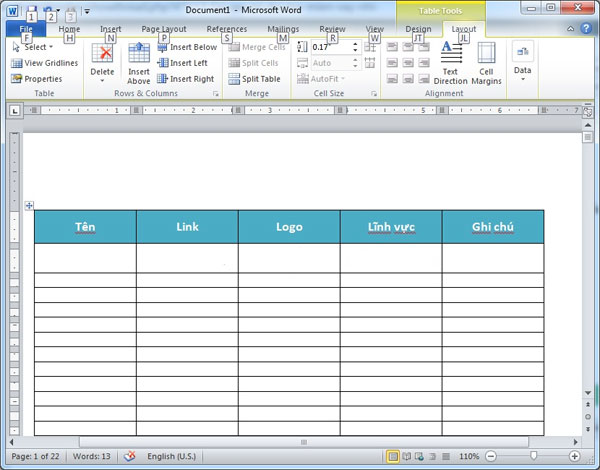 Lặp lại thanh tiêu đề trong word Lặp lại thanh tiêu đề trong word