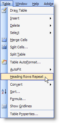 Lap lai thanh tieu de trong word 2003 Lap lai thanh tieu de trong word 2003
