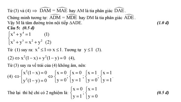 Đáp án đề thi thử vào lớp 10 môn Toán Đáp án đề thi thử vào lớp 10 môn Toán