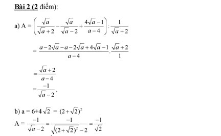 Đáp án đề thi thử vào lớp 10 môn Toán Đáp án đề thi thử vào lớp 10 môn Toán