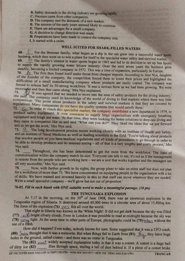 Đề thi vào lớp 10 trường THPT Chuyên Lê Qúy Đôn Khánh Hòa