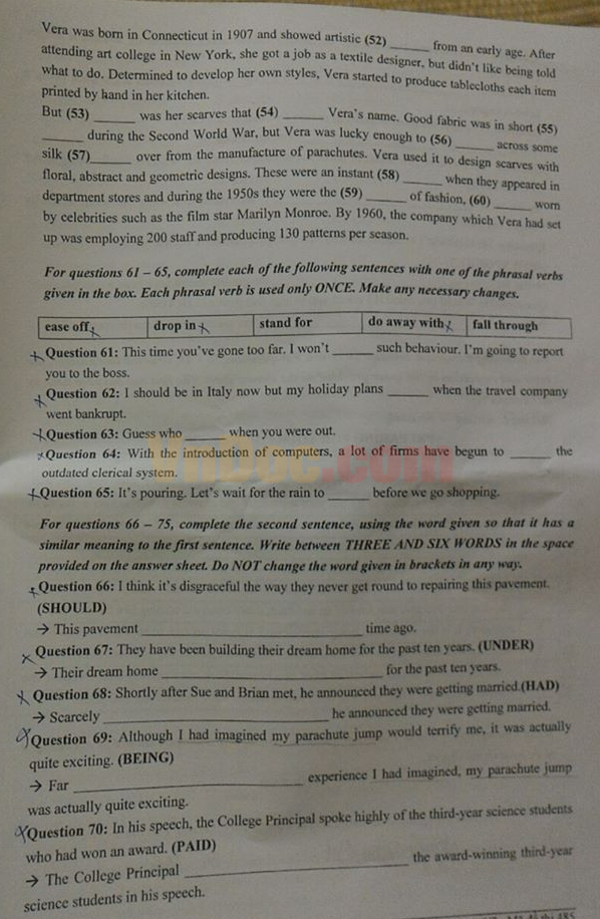 Đề thi vào lớp 10 trường THPT Chuyên Sư Phạm