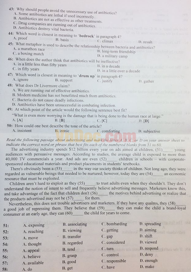 Đề thi tuyển sinh vào lớp 10