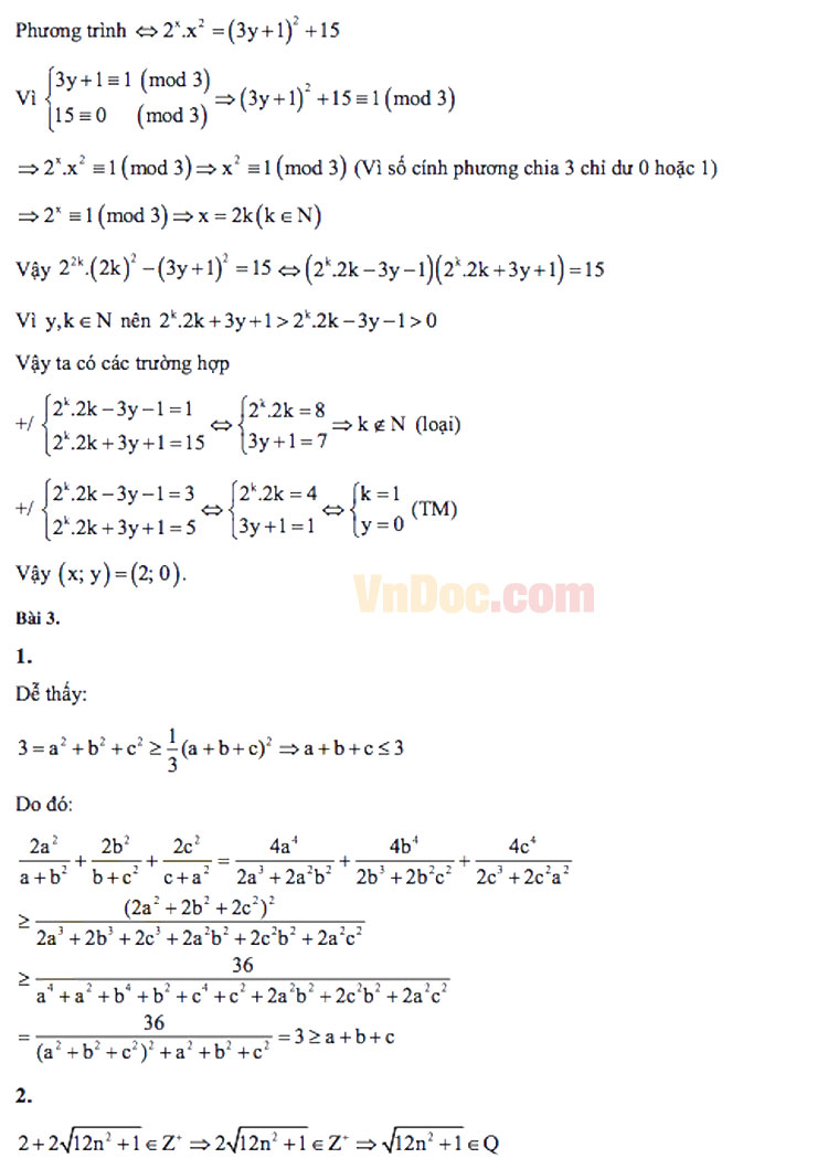 Đáp án đề thi vào lớp 10 môn Toán