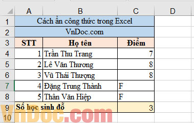Ẩn công thức trong Excel Cách ẩn công thức trong Excel