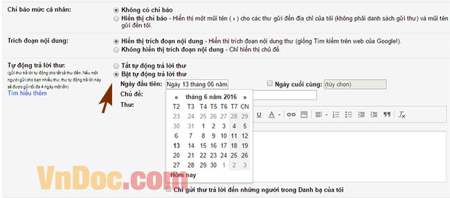 Tính năng trả lời thư tự động trong Gmail Cách tạo thư trả lời tự động trong Gmail