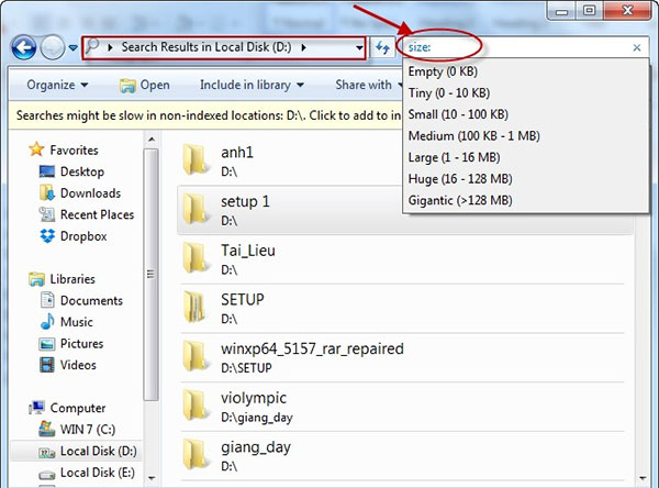 Cách tìm file có dung lượng lớn trên máy tính