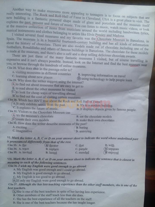 Đề luyện thi vào lớp 10 môn Tiếng Anh