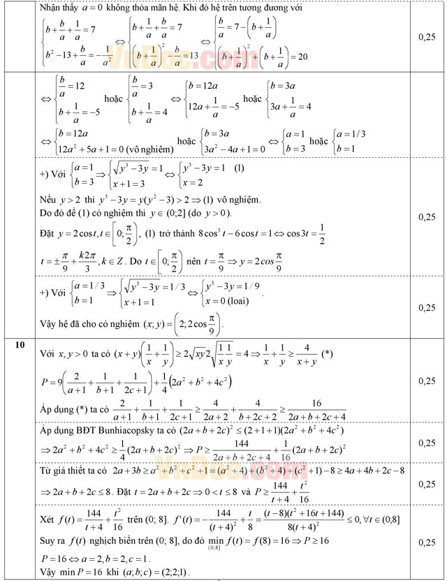 Đáp án đề thi thử THPT Quốc gia môn Toán năm 2016 trường THPT Đông Sơn 1, Thanh Hóa (Lần 3) Đáp án đề thi thử THPT Quốc gia môn Toán năm 2016 trường THPT Đông Sơn 1, Thanh Hóa (Lần 3)