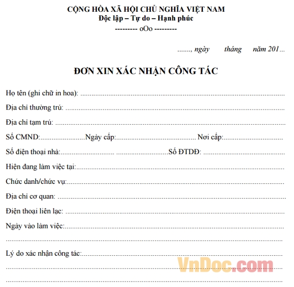 Đơn đề nghị chuyển công tác - Tìm đáp án, giải bài tập, để học tốt