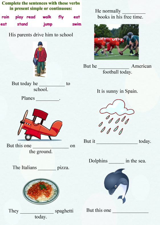 Bài tập thì hiện tại đơn và hiện tại tiếp diễn