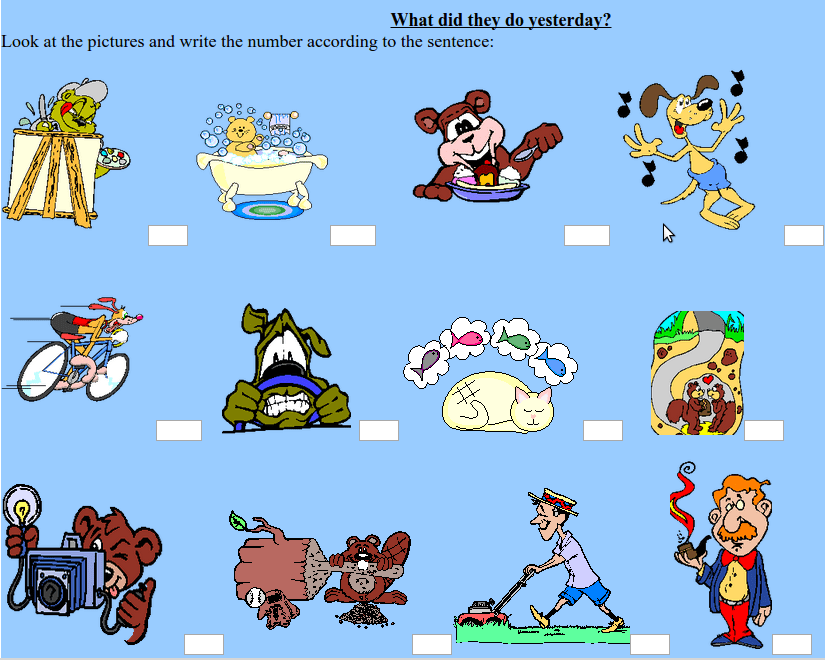 Bài tập thì quá khứ đơn