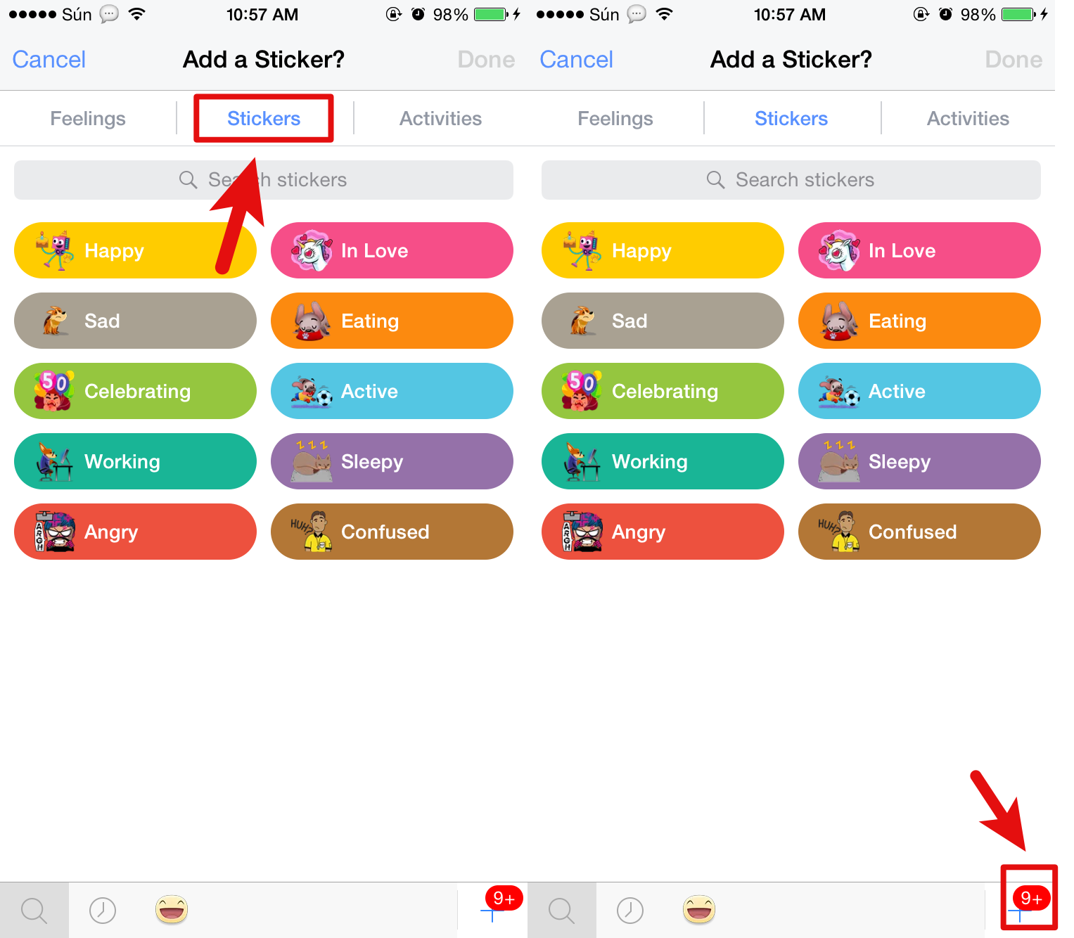 Cách đăng status trên Facebook với Sticker