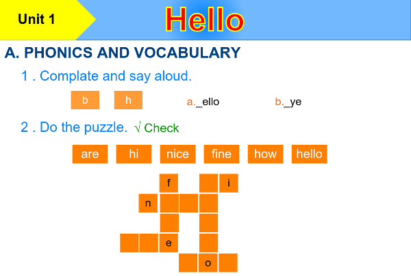 Bài tập tiếng anh lớp 3 Unit 1