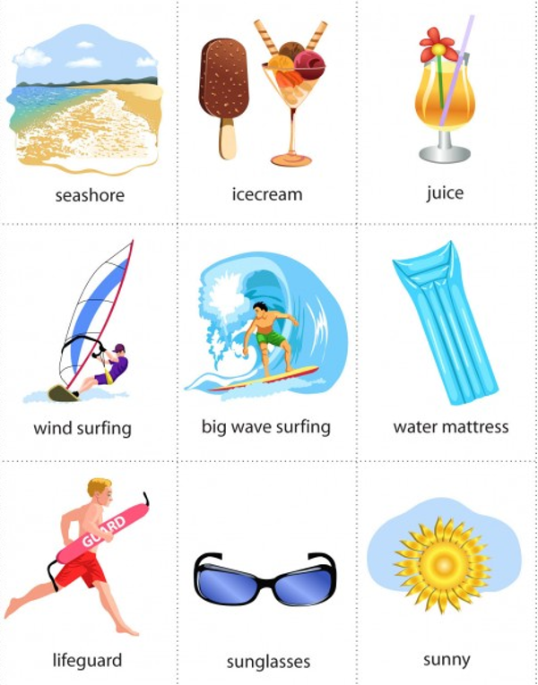 Flashcard Học Tiếng Anh chủ đề mùa hè