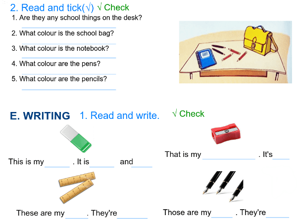 Bài tập tiếng anh lớp 3 chương trình mới