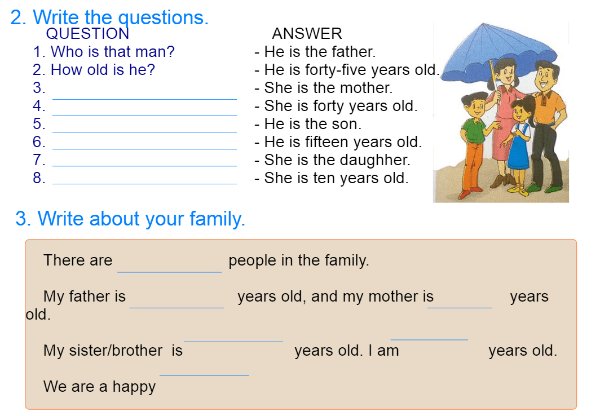 Bài ôn tập tiếng Anh lớp 3 cơ bản