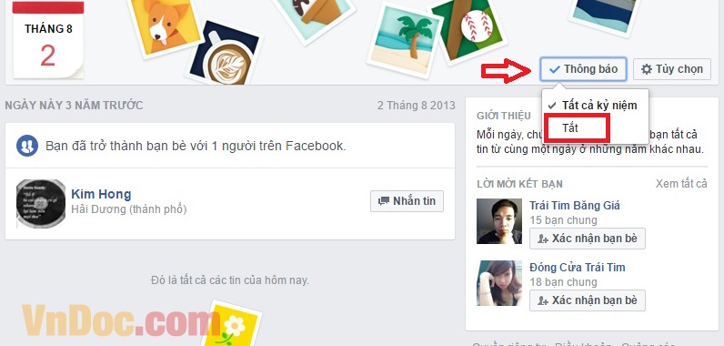 Cách bật tắt chế độ ngày này năm xưa trên facebook 