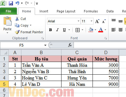Cách lọc dữ liệu trong Excel 