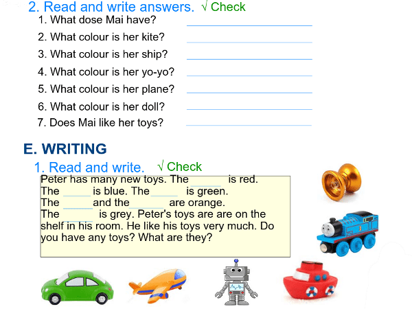 Bài tập học tiếng Anh lớp 3