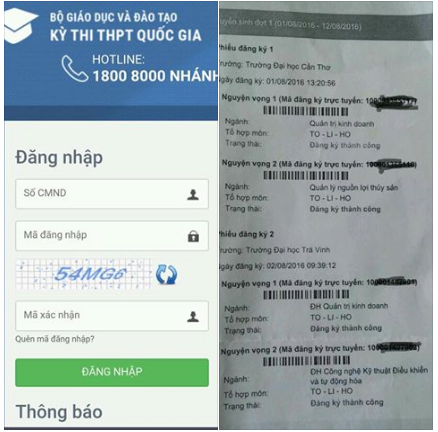 Hồ sơ đã nộp nhưng kiểm tra trên Thisinh.Thithptquocgia chưa có thì phải làm sao?