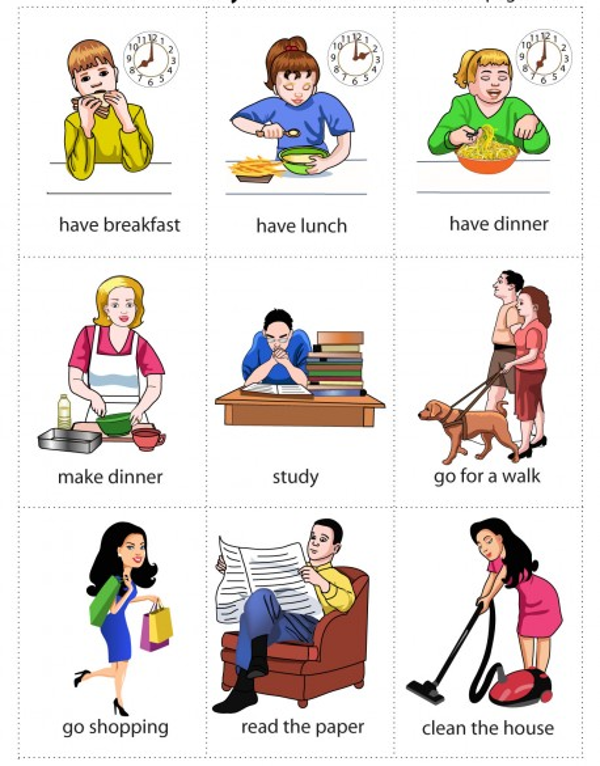 Động từ chỉ các hoạt động hàng ngày trong tiếng Anh
