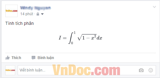 Cách gõ công thức toán học lên facebook 