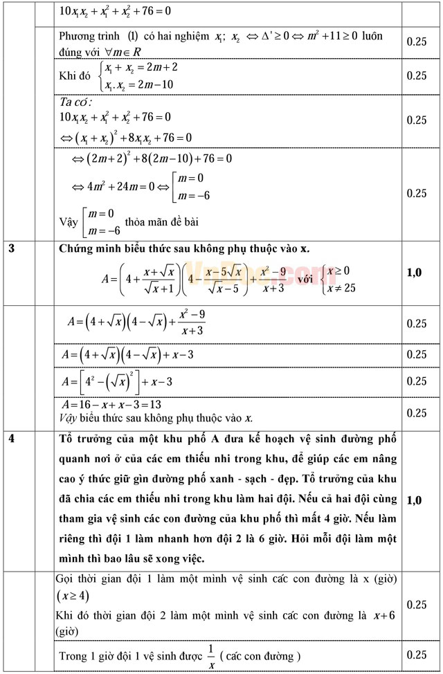 Đề thi chọn lớp khối 10 môn Toán có đáp án