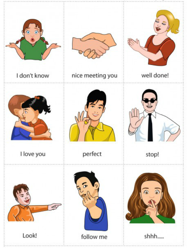 Học tiếng Anh hiệu quả với flashcard Flashcards for Kids: Gestures