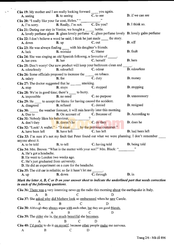 Khảo sát chất lượng đầu năm lớp 11