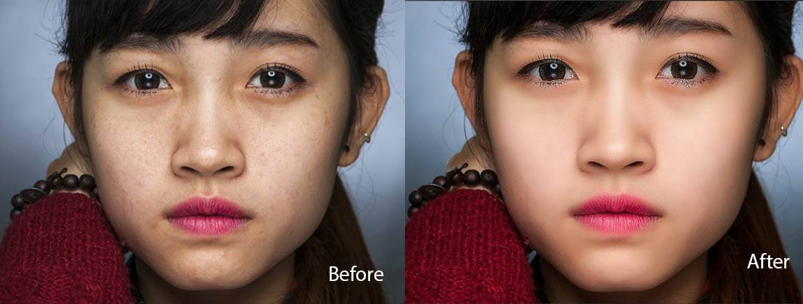 Gương mặt đã được chỉnh sửa Hướng dẫn sử dụng retouch chuyên nghiệp