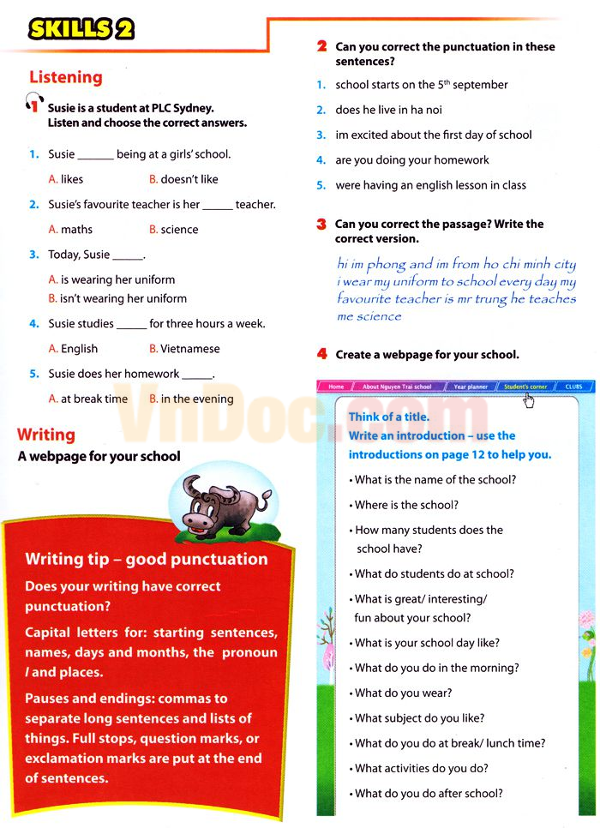 Bài tập tự luận Tiếng Anh lớp 6 