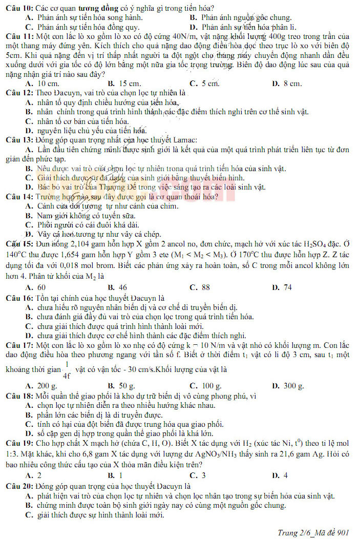 Đề thi thử THPT Quốc gia năm 2017 bài thi Khoa học tự nhiên trường THPT chuyên Longoni Chelsea
