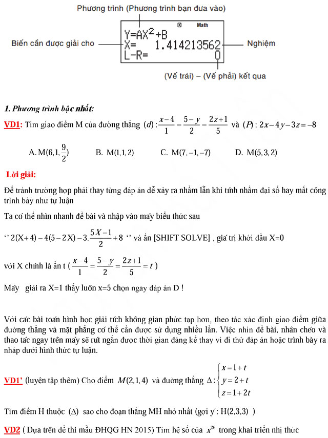 Ứng dụng máy tính bỏ túi trong giải toán Ứng dụng máy tính bỏ túi trong giải toán